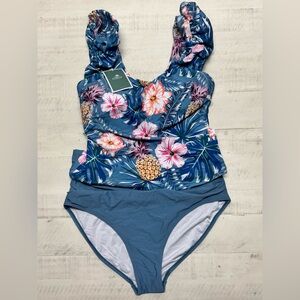 Eomenie Tankini Bathing Suit Two Piece Tank Top with High Waisted Bottom